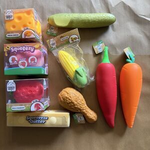 [9 PC] Sunny Days MEGA Squishy Bundle: New with Tags (Butter, Cheese, Corn, etc)